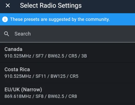 Radion asetukset